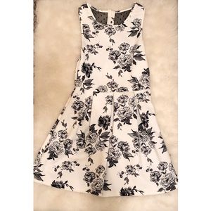 Black and white floral dress